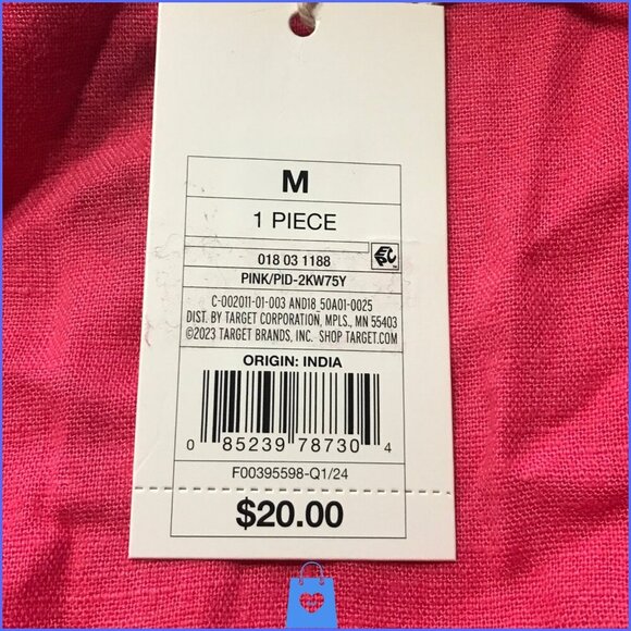 Medium - Womens Linen Mini Shift Dress - A New Day - Pink - Picture 3 of 5